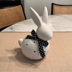 Black and white polkadot Easter bunny decor